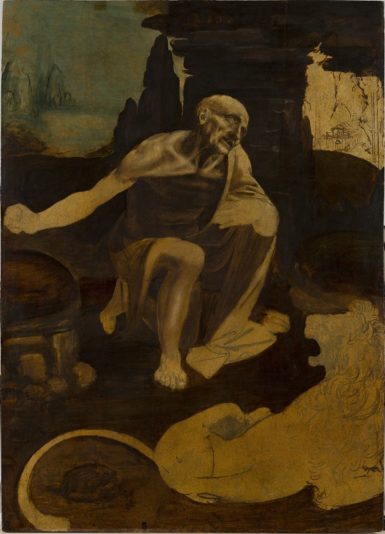 Leonardo da Vinci, 'Saint Jerome Praying in the Wilderness,' begun ca. 1483