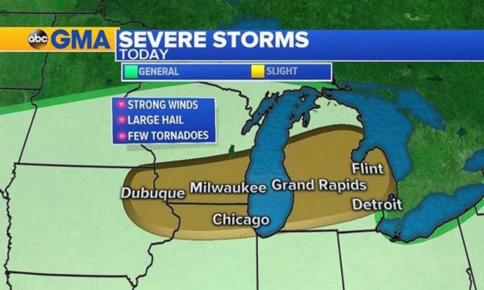 PHOTO: Severe storms are again possible in the Upper Midwest on Saturday.