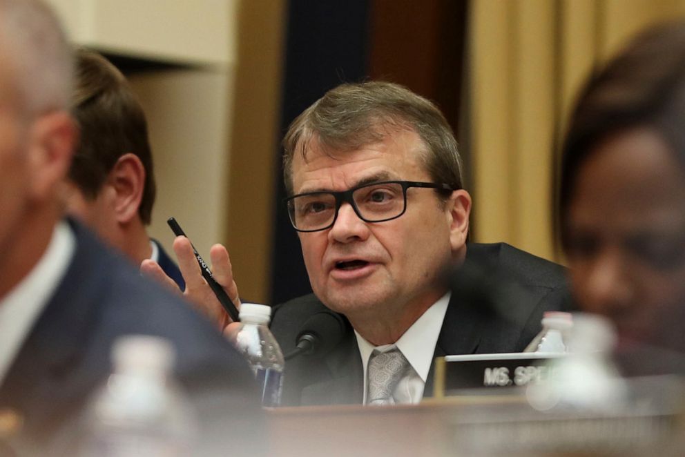 PHOTO: Rep. Mike Quigley questions former special counsel Robert Mueller, as he testifies before the House Intelligence Committee hearing on his report on Russian election interference, on Capitol Hill, in Washington, D.C., July 24, 2019.
