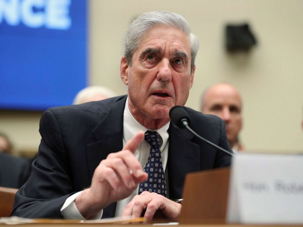 PHOTO: Former special counsel Robert Mueller testifies before the House Intelligence Committee hearing on his report on Russian election interference, in Washington, D.C., July 24, 2019.