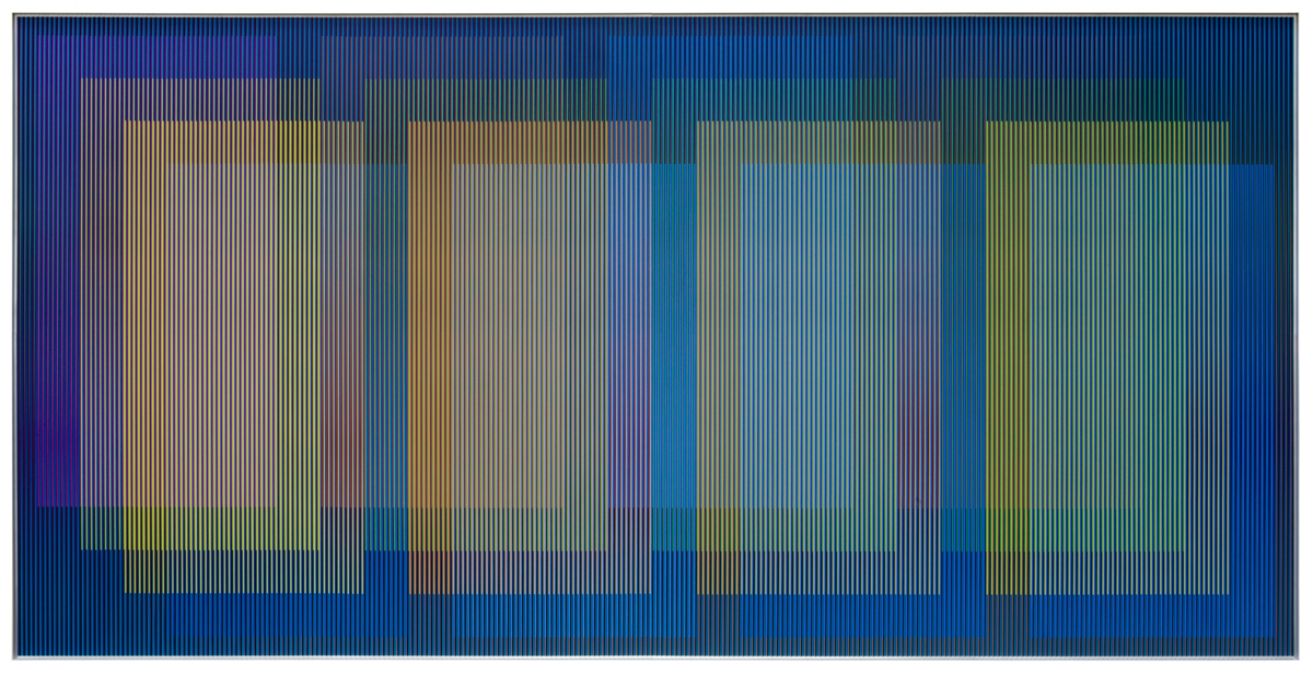 Carlos Cruz-Diez, Physichromie Panam 309, 2018, Chromography on aluminum.