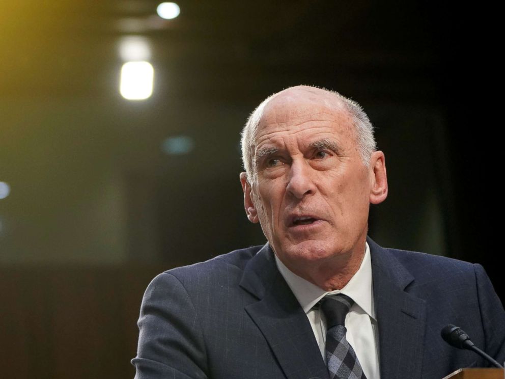 PHOTO: Director of National Intelligence Dan Coats testifies to the Senate Intelligence Committee hearing about worldwide threats on Capitol Hill in Washington, Jan. 29, 2019.