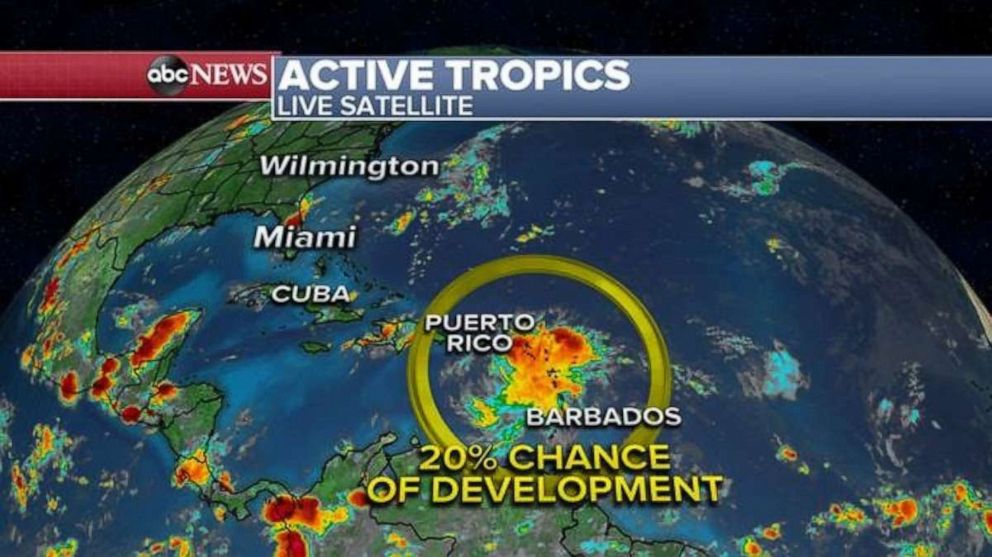 PHOTO: Theres a 20% chance of a tropical development forming in the Atlantic.
