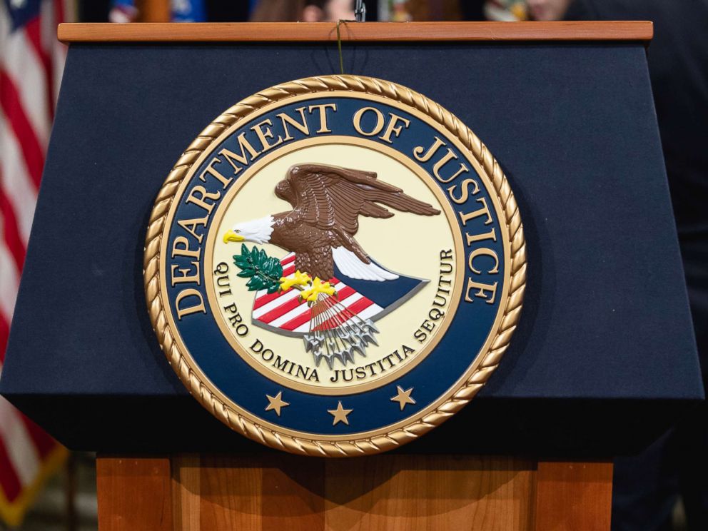 PHOTO: The Department of Justice seal is pictured in Washington, D.C., April 12, 2018.