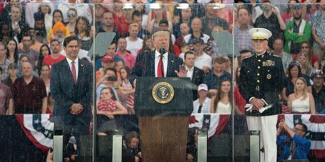 President Donald Trump speaks at the Salute to America event on July 4, 2019, at the Lincoln Memorial in Washington, D.C.