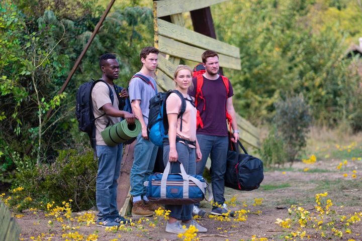 William Jackson Harper, Will Poulter, Florence Pugh and Jack Reynor in "Midsommar."