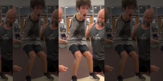 A 14-year-old boy born without arms completed a 20-inch box jump Sunday in a video gone viral after bullies told him it was impossible.