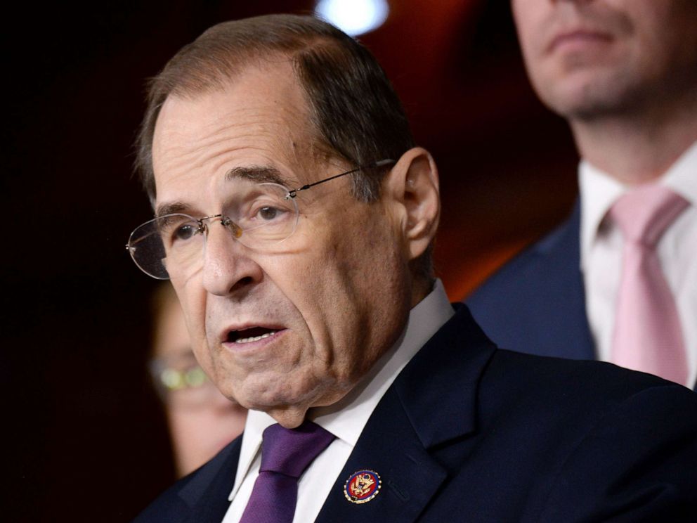 PHOTO: House Judiciary Committee Chairman Jerry Nadler (D-NY) holds a news conference to discuss the Committees oversight agenda following the Mueller Hearing in Washington D.C., July 26, 2019. 