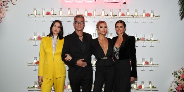 (L-R) Amelia Grey, Harry Hamlin, Delilah Belle and Lisa Rinna attend a party in Los Angeles 