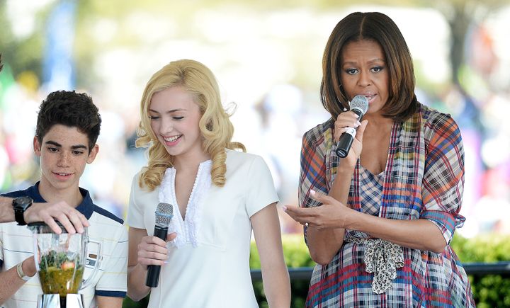 Former first lady Michelle Obama did a healthy drinks demonstration with Boyce and his "Jessie" costar Peyton List at the 201