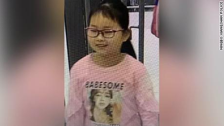 A photograph provided by Xiangshan police of the missing 9-year-old girl Zhang Zixin.
