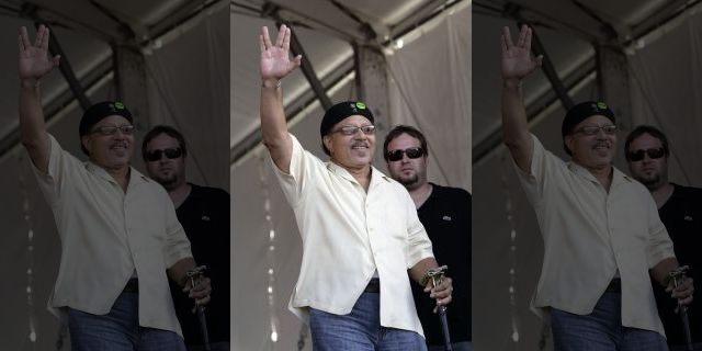 This May 4, 2008, photo shows Art Neville during the New Orleans Jazz and Heritage Festival in New Orleans. 