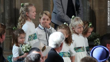 Prince George was a page boy at the wedding of Princess Eugenie to Jack Brooksbank at St George&#39;s Chapel in Windsor Castle in October 2018.