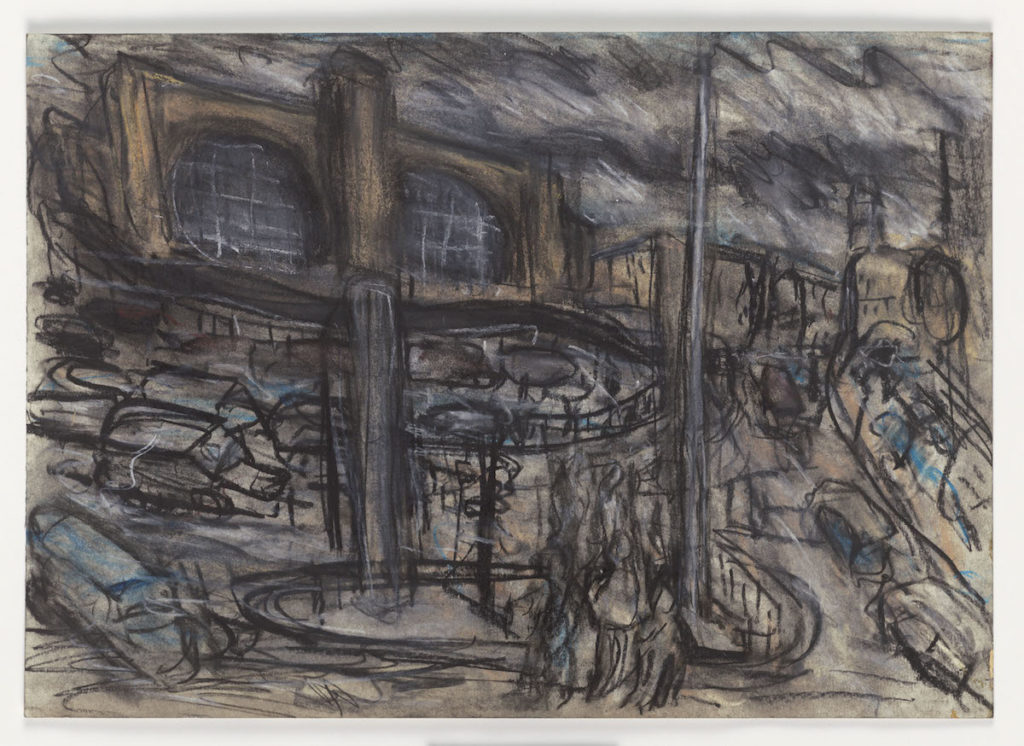 Leon Kossoff, 'King's Cross Stormy Day no. 4,' 2004, charcoal and pastel on paper