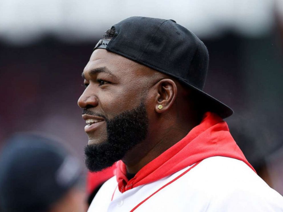 PHOTO: In this file photo, David Ortiz looks on before the Red Sox home opening game against the Toronto Blue Jays at Fenway Park on April 09, 2019, in Boston.