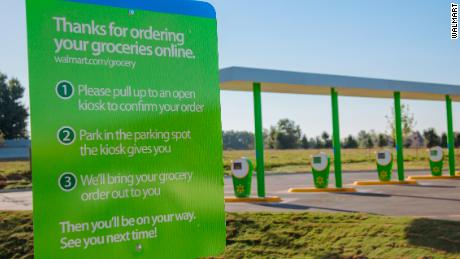 Walmart&#39;s online grocery pickup location in Bentonville, Arkansas.