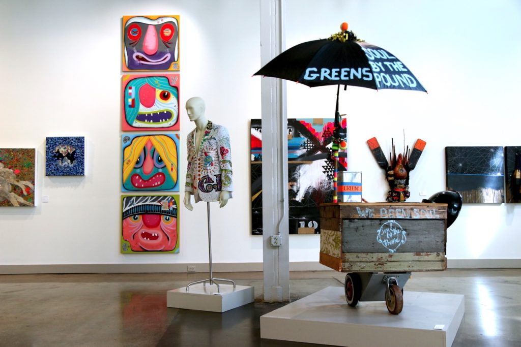 Installation view of "Urban Wild: Folk and Street Art in the South," 2019, at Alabama Contemporary in Mobile