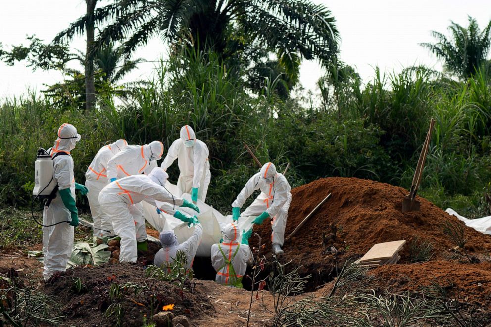 PHOTO: An Ebola victim is buried at a cemetery in Beni, Democratic Republic of Congo, July 14, 2019.