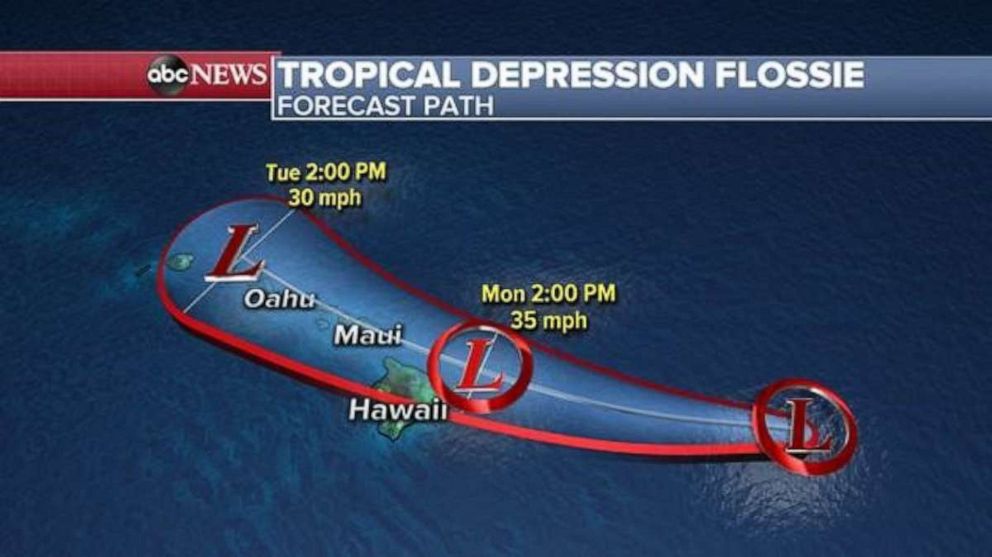 PHOTO: Tropical Depression Flossie could deliver rain to Hawaii on Monday and Tuesday.