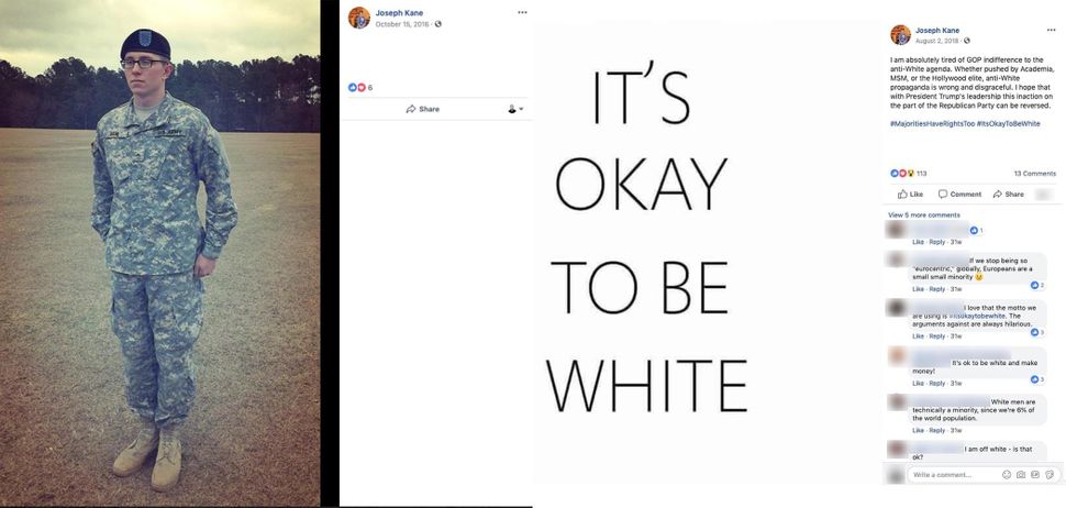 Joseph Kane, a member of&nbsp;the Texas Army National Guard,&nbsp;has shared on Facebook the &ldquo;It&rsquo;s okay to be whi