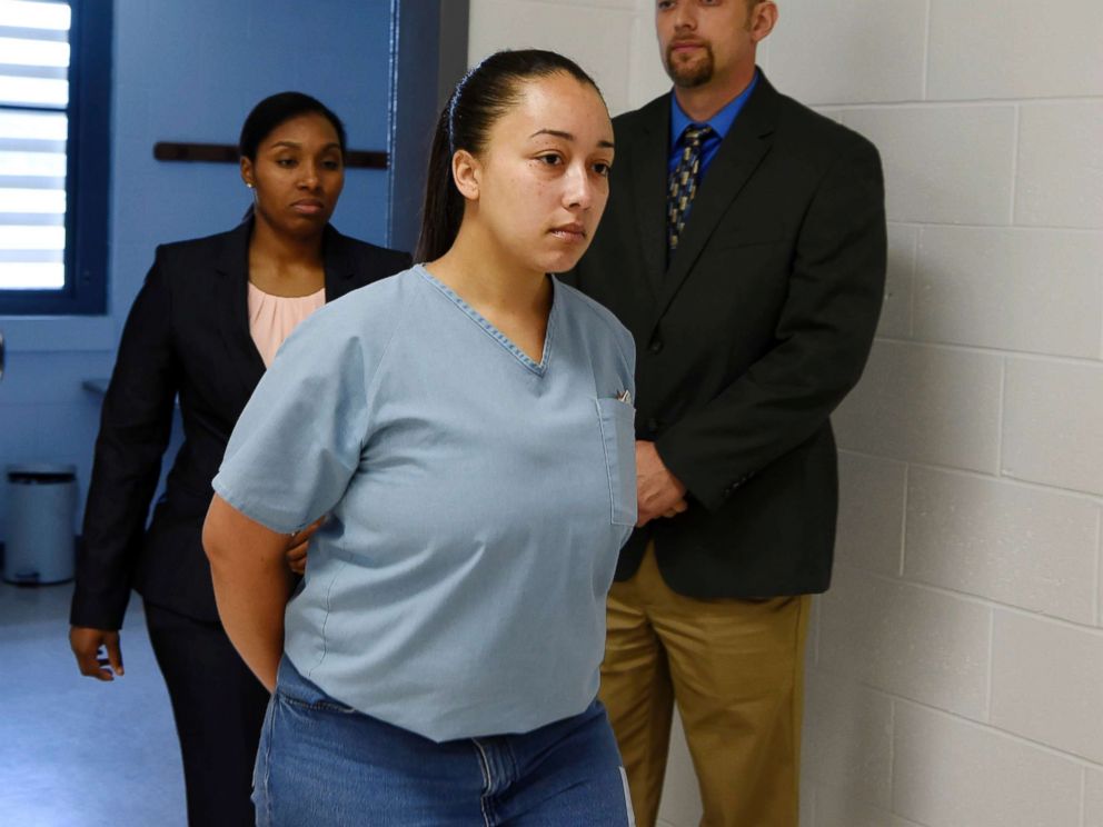 PHOTO: Cyntoia Brown, a woman serving a life sentence for killing a man when she was a 16-year-old prostitute, enters her clemency hearing, May 23, 2018, at Tennessee Prison for Women in Nashville, Tenn.