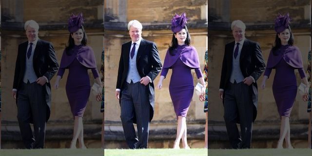 Charles Spencer, 9th Earl Spencer, and Karen Spencer arrive at the wedding of Prince Harry to Meghan Markle.