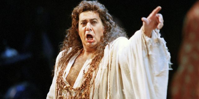 In this Nov. 5, 1994 file photo, Placido Domingo performs in the San Francisco Opera's production of "Herodiade" in San Francisco. On Tuesday, Aug. 13, 2019, the San Francisco Opera said it is canceling an October concert featuring Domingo after the publication of an Associated Press story that quoted numerous women as saying they were sexually harassed or subjected to inappropriate behavior by the superstar.