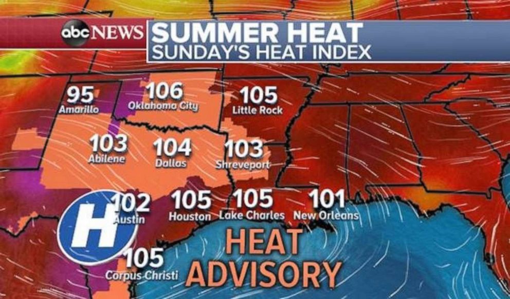 PHOTO: A heat advisory will remain in effect for much of the southeast today.