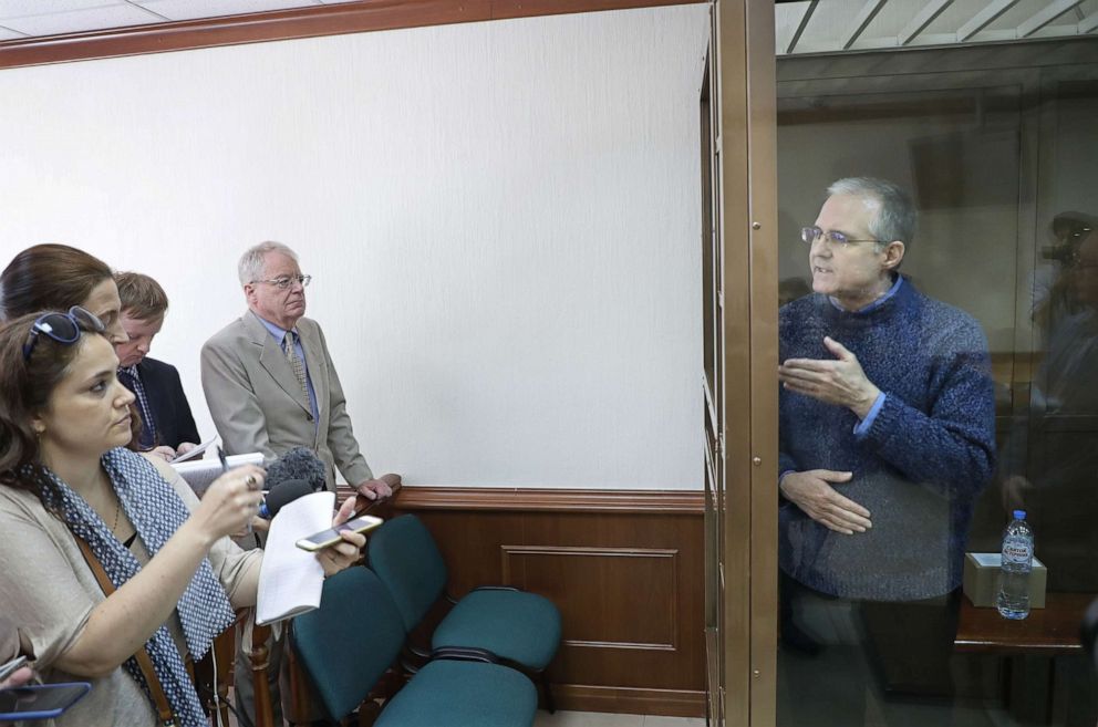 PHOTO: U.S. citizen Paul Whelan is pictured in court prior to a hearing at the Moscow City Court in Moscow, June 20, 2019.