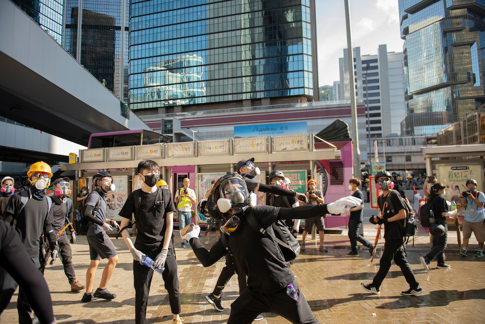 Protesters in Hong Kong