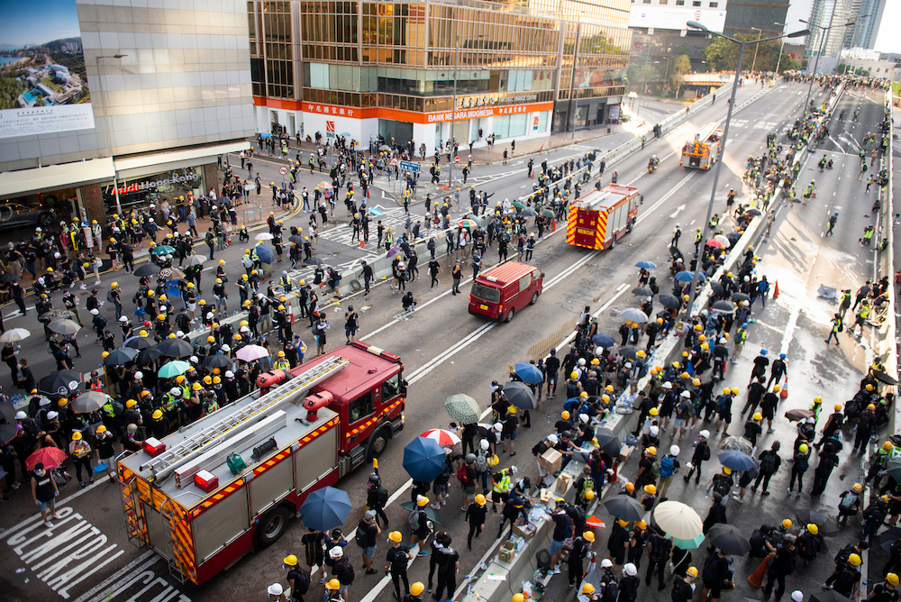 Protesters in Hong Kong