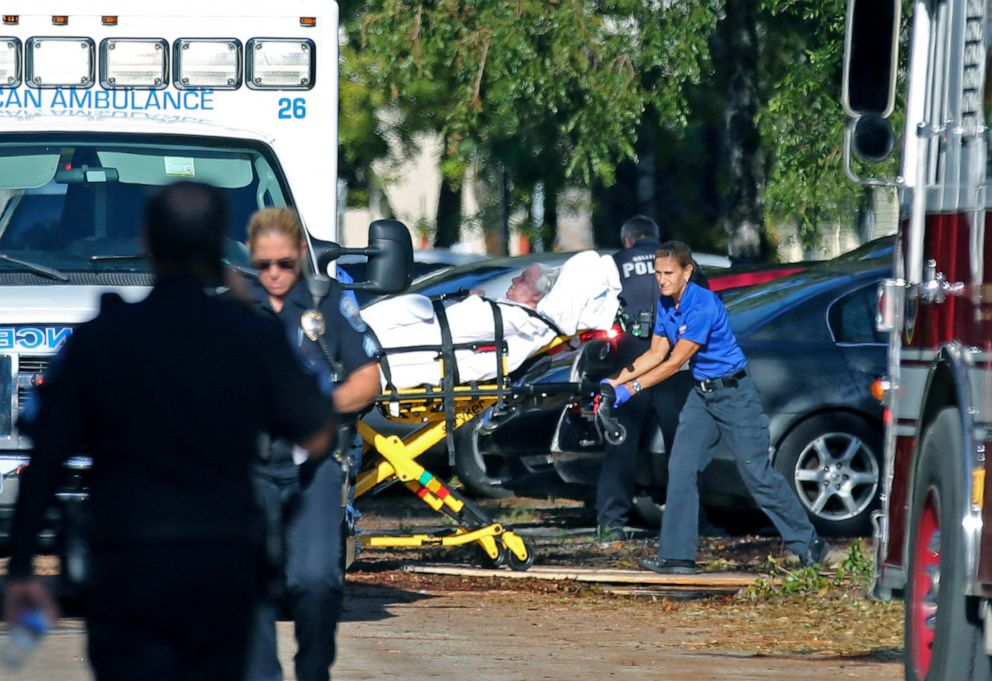 PHOTO:A woman is transported from The Rehabilitation Center at Hollywood Hills as patients are evacuated in Hollywood, Fla., Sept. 13, 2017.