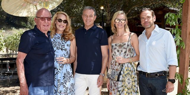 From l-r: Rupert Murdoch, Jerry Hall Murdoch, Chairman/CEO, Walt Disney Company Robert Iger, Sarah Murdoch, and FOX Corp CEO Lachlan Murdoch.