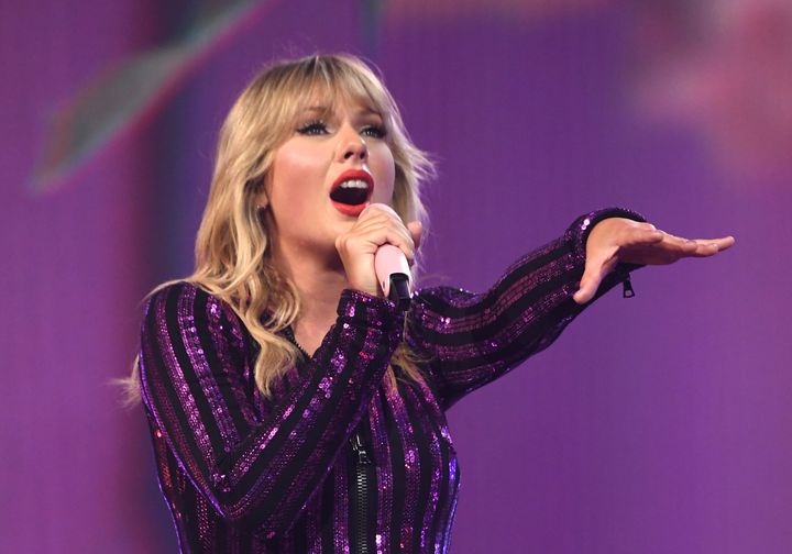 Taylor Swift performs songs from her new album "Lover" at the Amazon Prime Day concert.&nbsp;