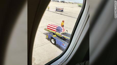 Col. Knight&#39;s remains were flown back home by his son.