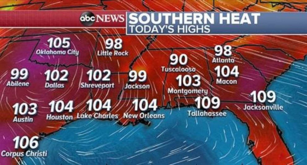 PHOTO: The heat index could be as high as 109 degrees in parts of northern Florida on Saturday.
