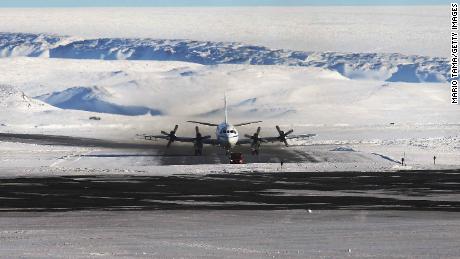 A NASA research aircraft at Thule Air Base in Pituffik, Greenland. 
