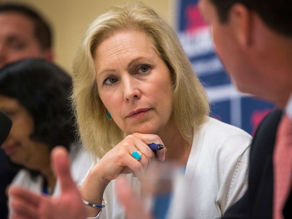 PHOTO: Sen. Kirsten Gillibrand participates in a mental health table discussion at Amoskeag Health in Manchester, N.H., on Aug. 20, 2019.