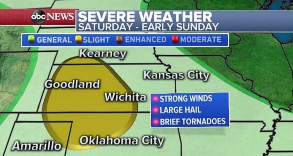 PHOTO: Severe weather is possible in Kansas and Oklahoma on Saturday and early Sunday.