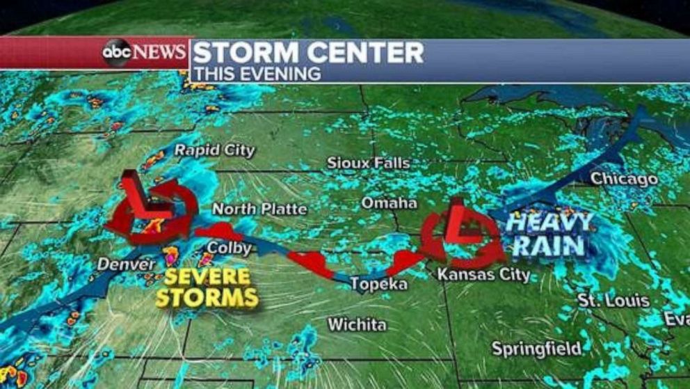 Severe storms threaten the Midwest and heavy rain expected throughout region.