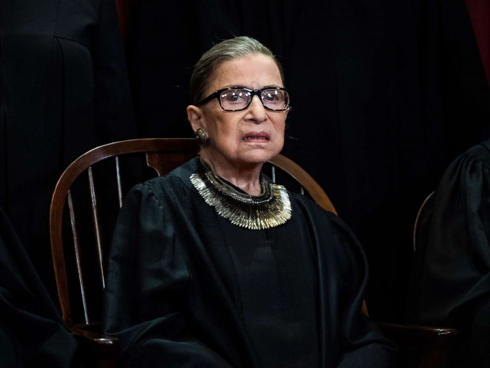 PHOTO: Associate Justice Ruth Bader Ginsburg during an official group photo at the Supreme Court on Nov. 30, 2018 in Washington.