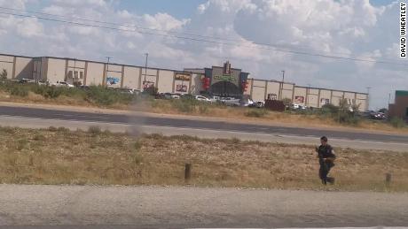 Police officer off Highway 191 between Odessa and Midland, Texas. 
