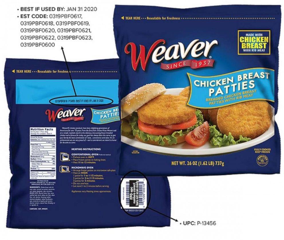 Image of the bag of impacted Weaver product.