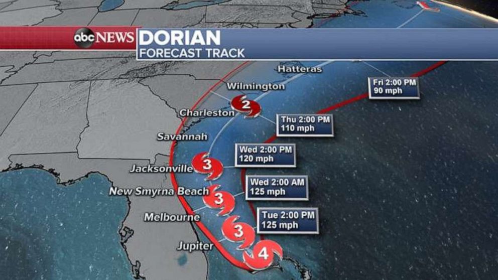 PHOTO: The storm is forecast to hug the Southeast coastline over the next few days.