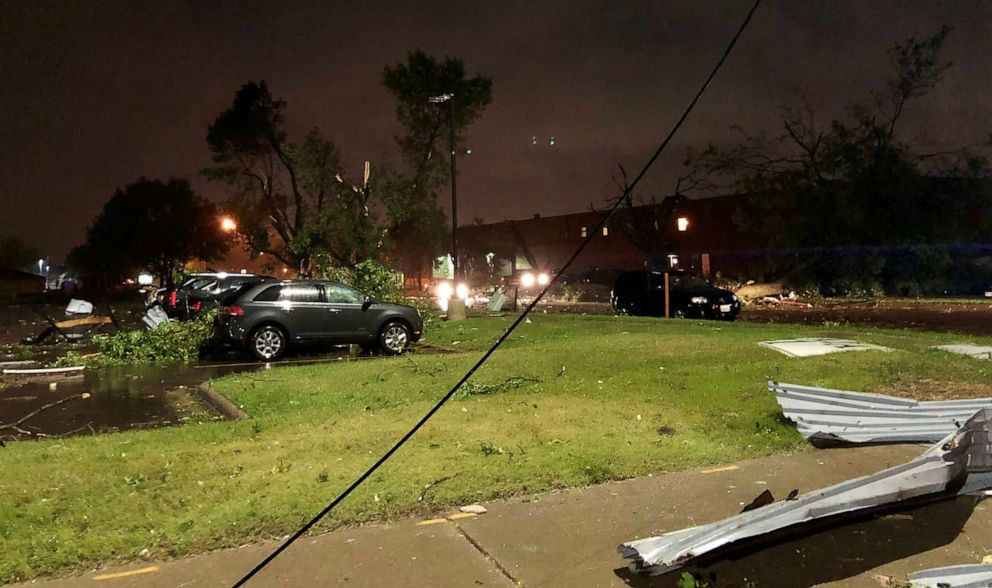 PHOTO: Damage in the aftermath of storm is seen in Sioux Falls, S.D., Sept. 11, 2019.