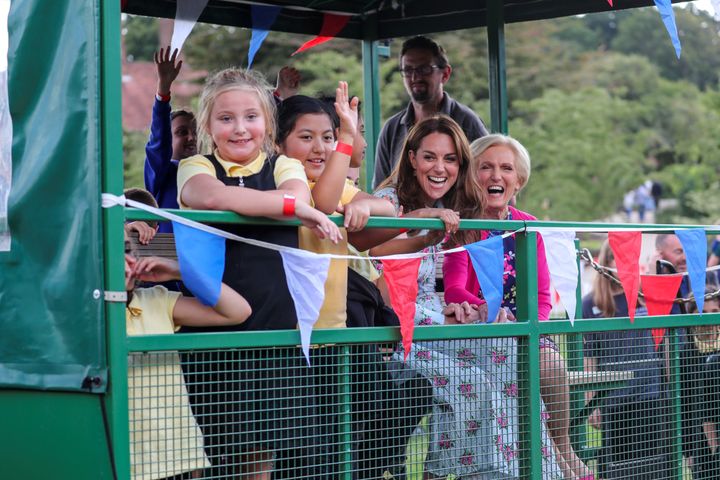 Kate smiles with guests as she visits the "Back To Nature" festival.&nbsp;