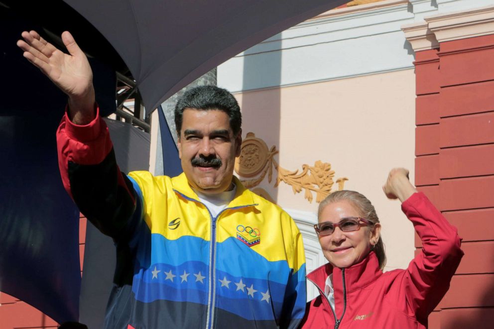 PHOTO: A photo made available by Miraflores Press Office shows President of Venezuela Nicolas Maduro greeting followers during an event in Caracas, Venezuela, Sept. 12, 2019.