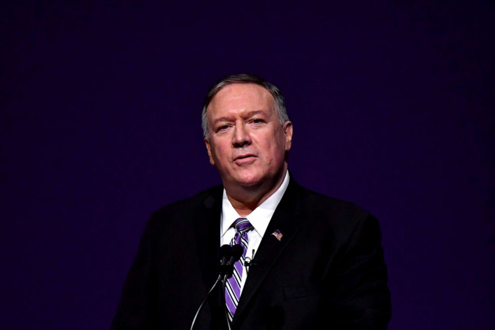 PHOTO: United States Secretary of State Michael Pompeo delivers the years first Alfred M Landon Lecture at Kansas State University, Manhattan, Kansas, September 6, 2019.