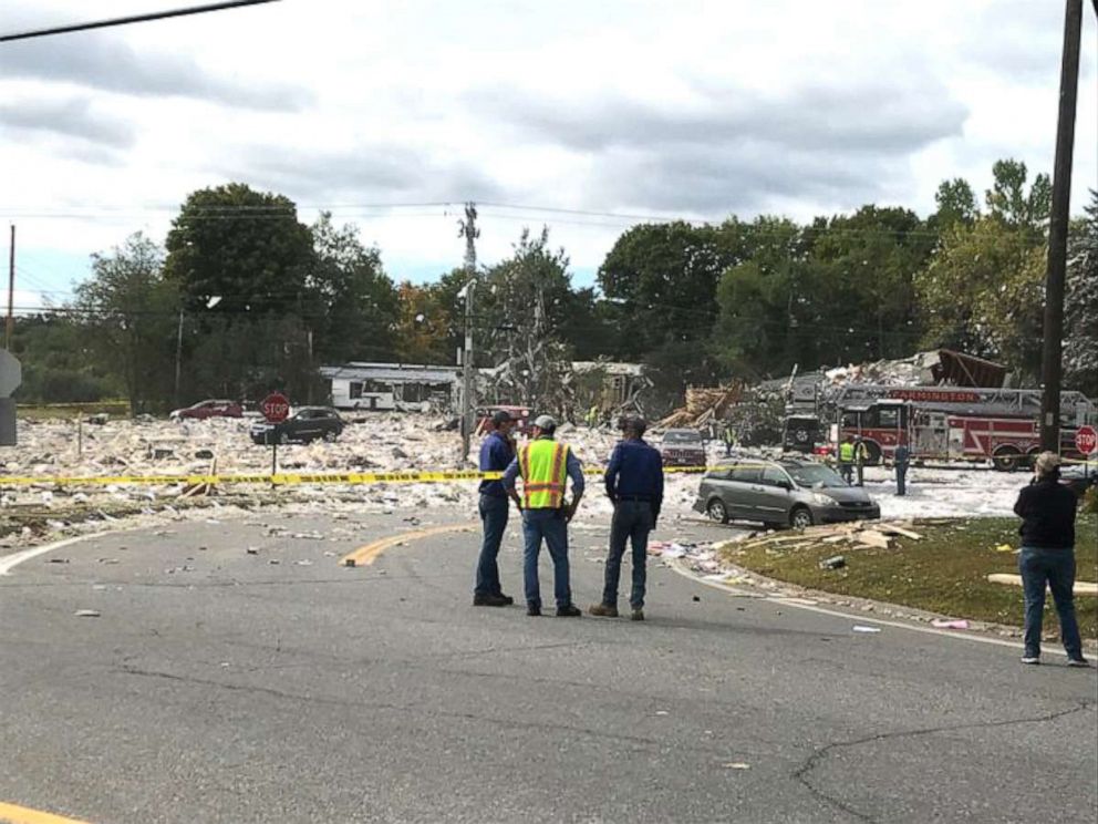 PHOTO: The scene of an explosion in Farmington, Maine, Sept. 16, 2019.