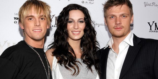 From l-r: Aaron Carter, Angel Carter and Nick Carter pictured together in 2006.